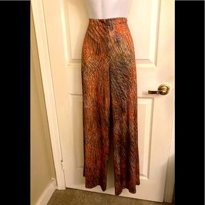 Vintage Wide Leg pants,high waisted, abstract design. Elastic waist.